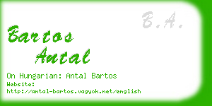 bartos antal business card